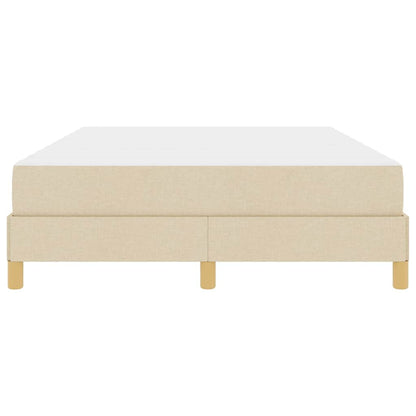 Boxspring bed Crème, Bruin 140 x 190 cm Stof, Engineered Hout