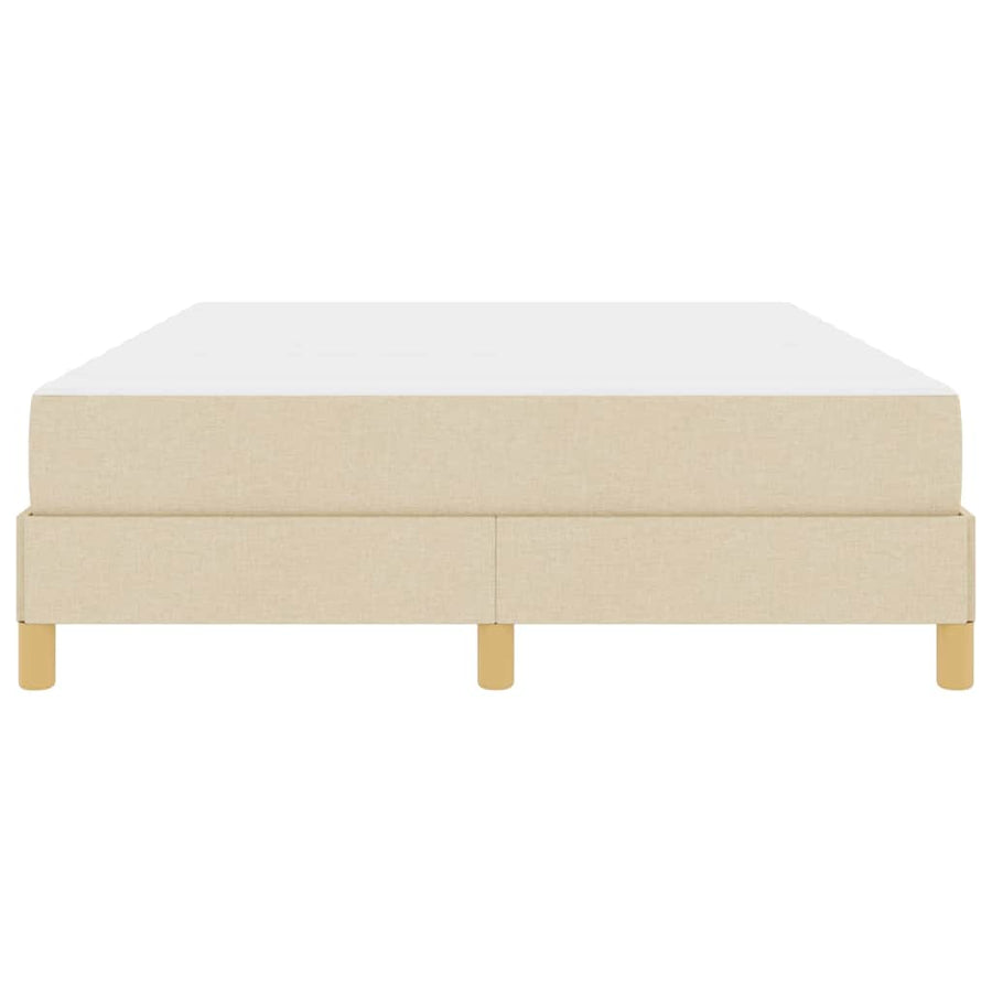 Boxspring bed Crème, Bruin 140 x 190 cm Stof, Engineered Hout