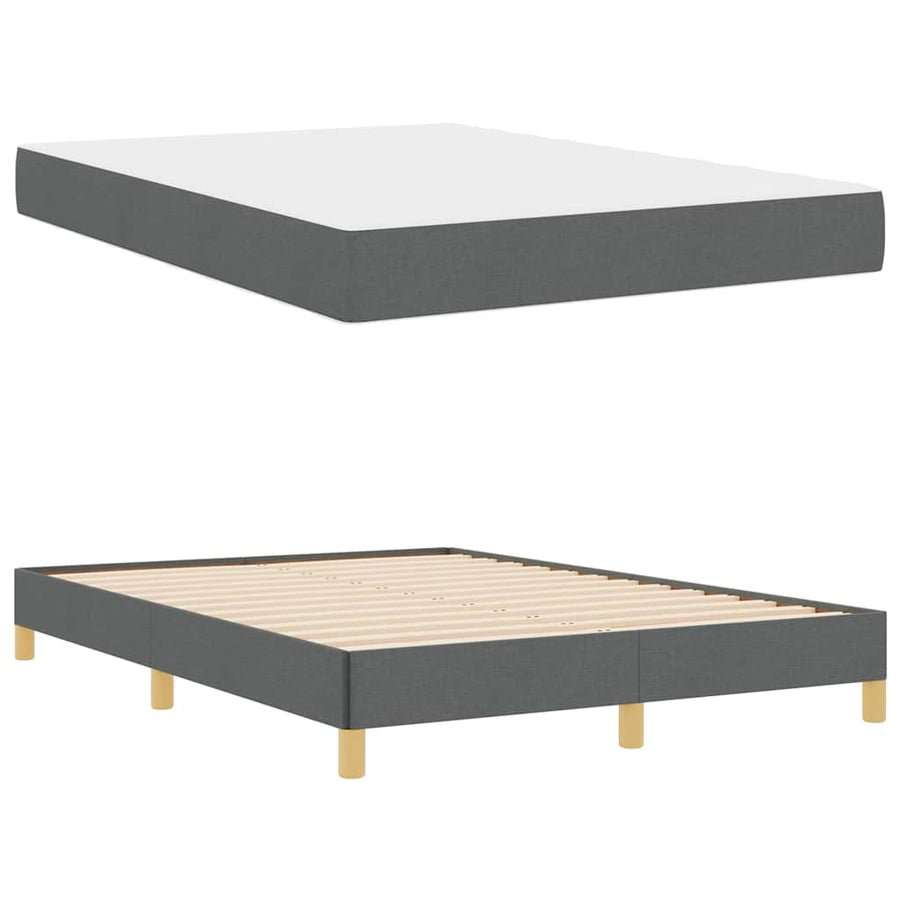 Boxspring bed Taupe, Bruin 140 x 200 cm Stof, Engineered Hout