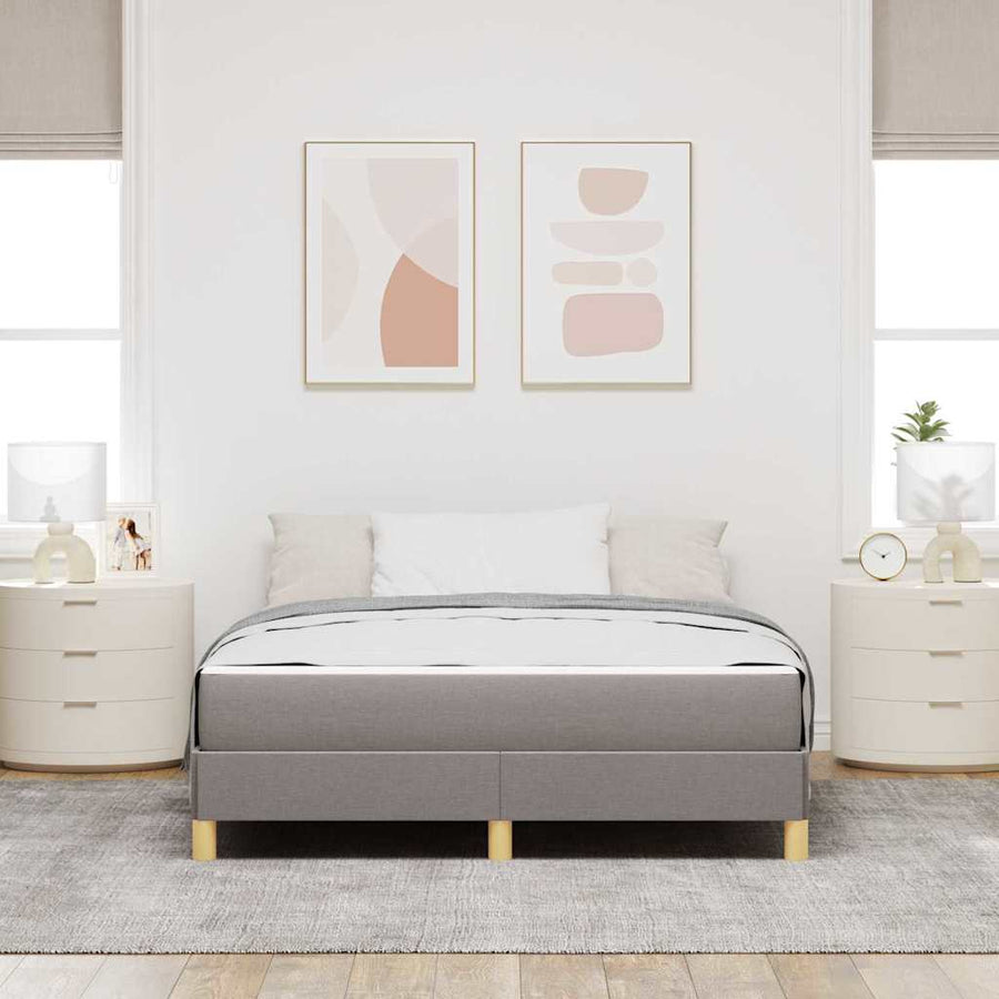 Boxspring bed Taupe, Bruin 140 x 200 cm Stof, Engineered Hout