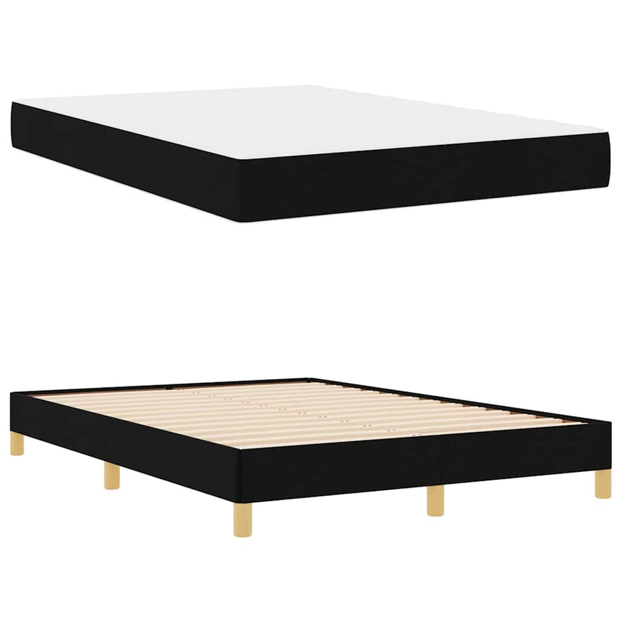 Boxspring bed Zwart, Bruin 160 x 200 cm Stof, Engineered Hout