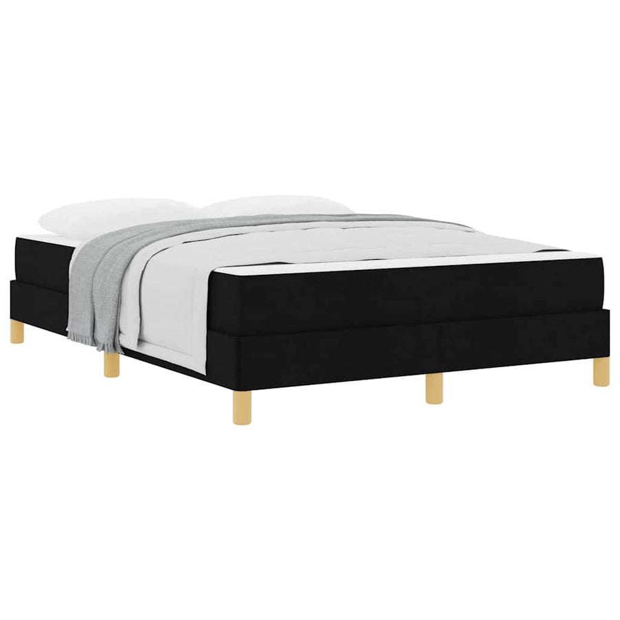 Boxspring bed Zwart, Bruin 160 x 200 cm Stof, Engineered Hout