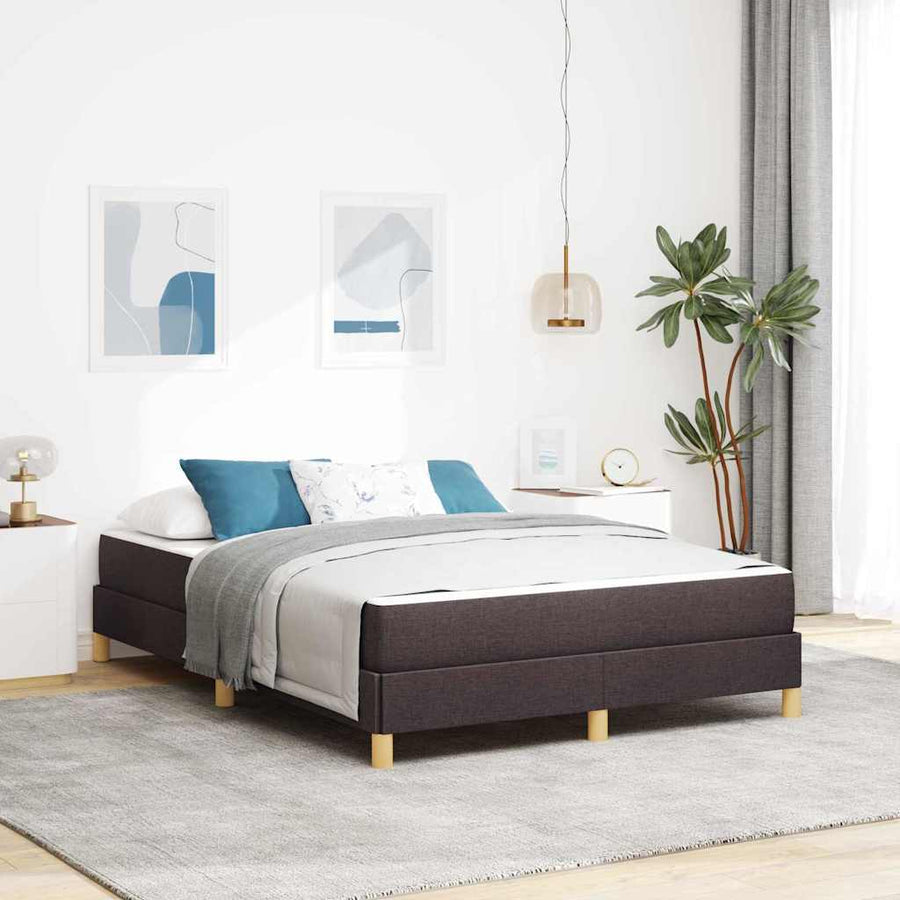 Boxspring bed Bruin 160 x 200 cm Stof, Engineered Hout