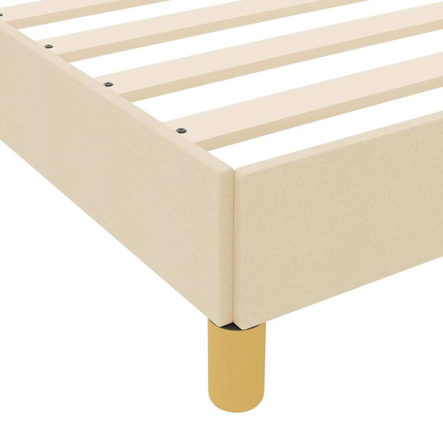 Boxspring bed Crème, Bruin 160 x 200 cm Stof, Engineered Hout