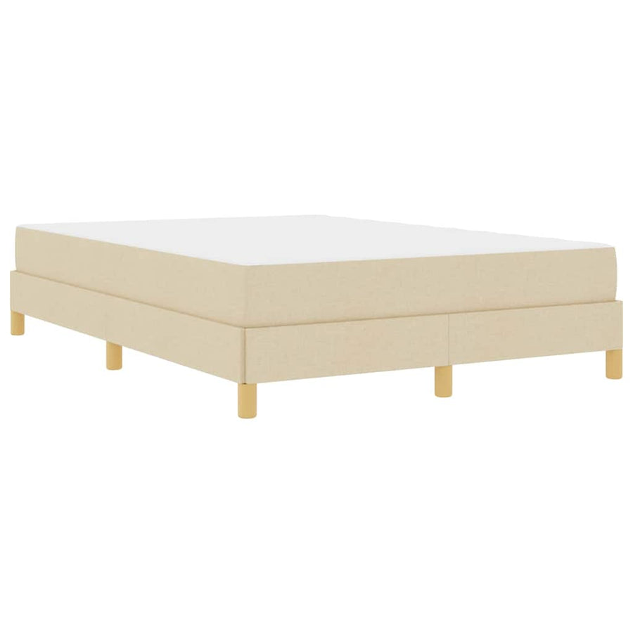 Boxspring bed Crème, Bruin 160 x 200 cm Stof, Engineered Hout