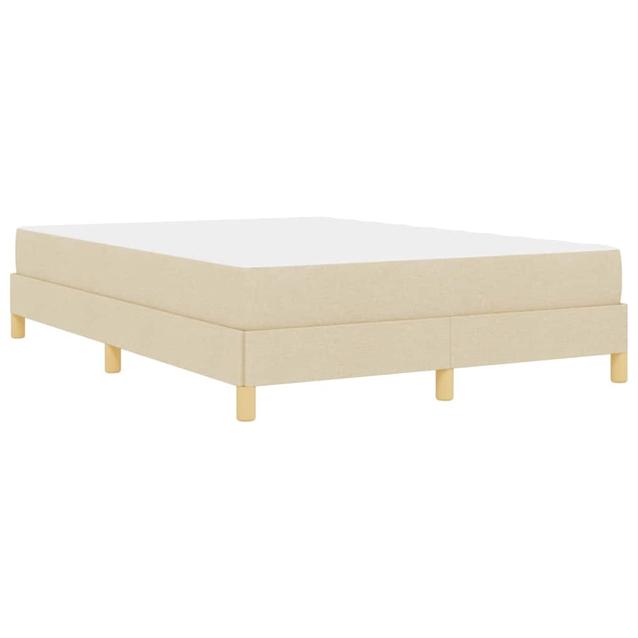 Boxspring bed Crème, Bruin 160 x 200 cm Stof, Engineered Hout