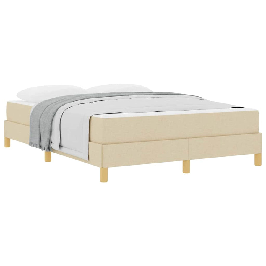 Boxspring bed Crème, Bruin 160 x 200 cm Stof, Engineered Hout