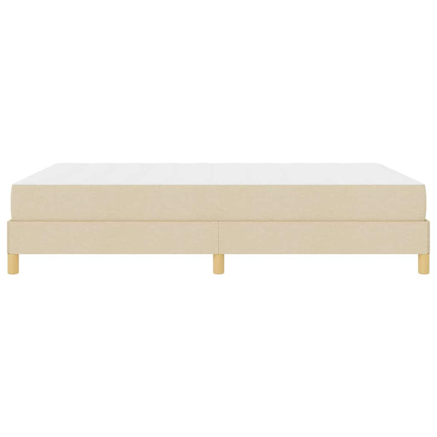 Boxspring bed Crème, Bruin 160 x 200 cm Stof, Engineered Hout
