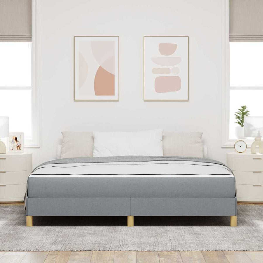 Boxspring bed Taupe, Bruin 180 x 200 cm Stof, Engineered Hout