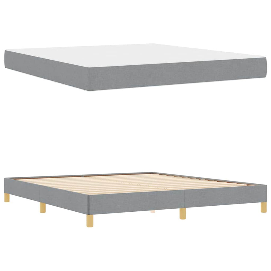 Boxspring bed Taupe, Bruin 180 x 200 cm Stof, Engineered Hout