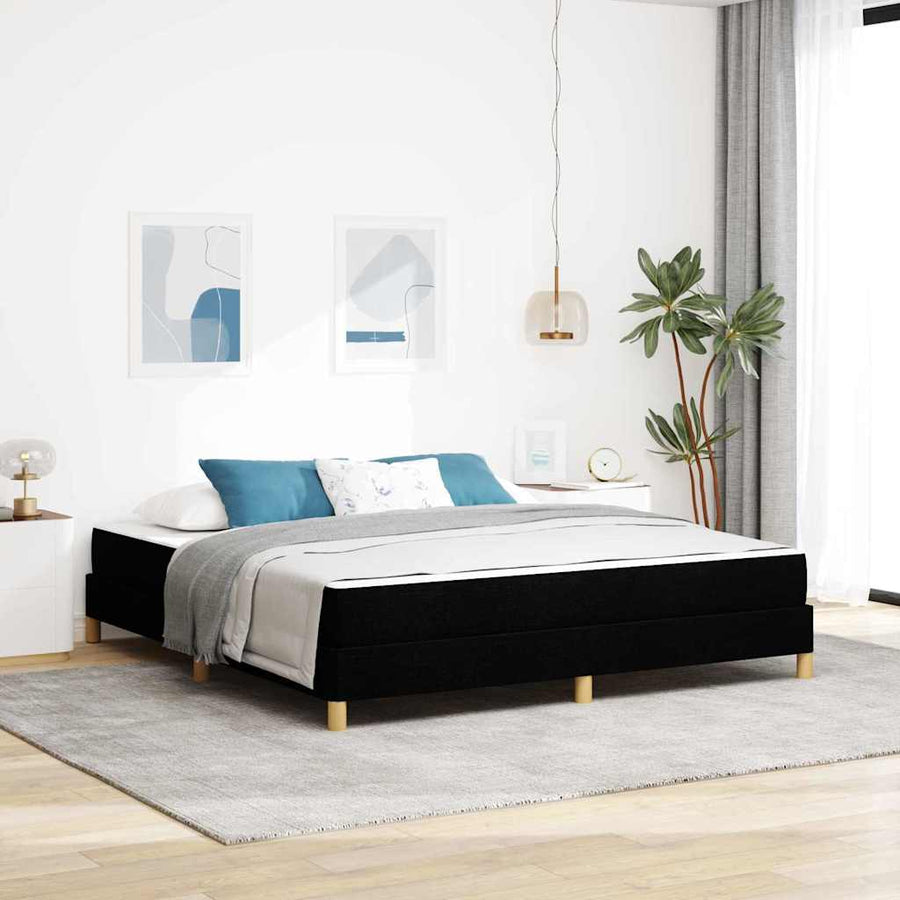 Boxspring bed Zwart, Bruin 180 x 200 cm Stof, Engineered Hout