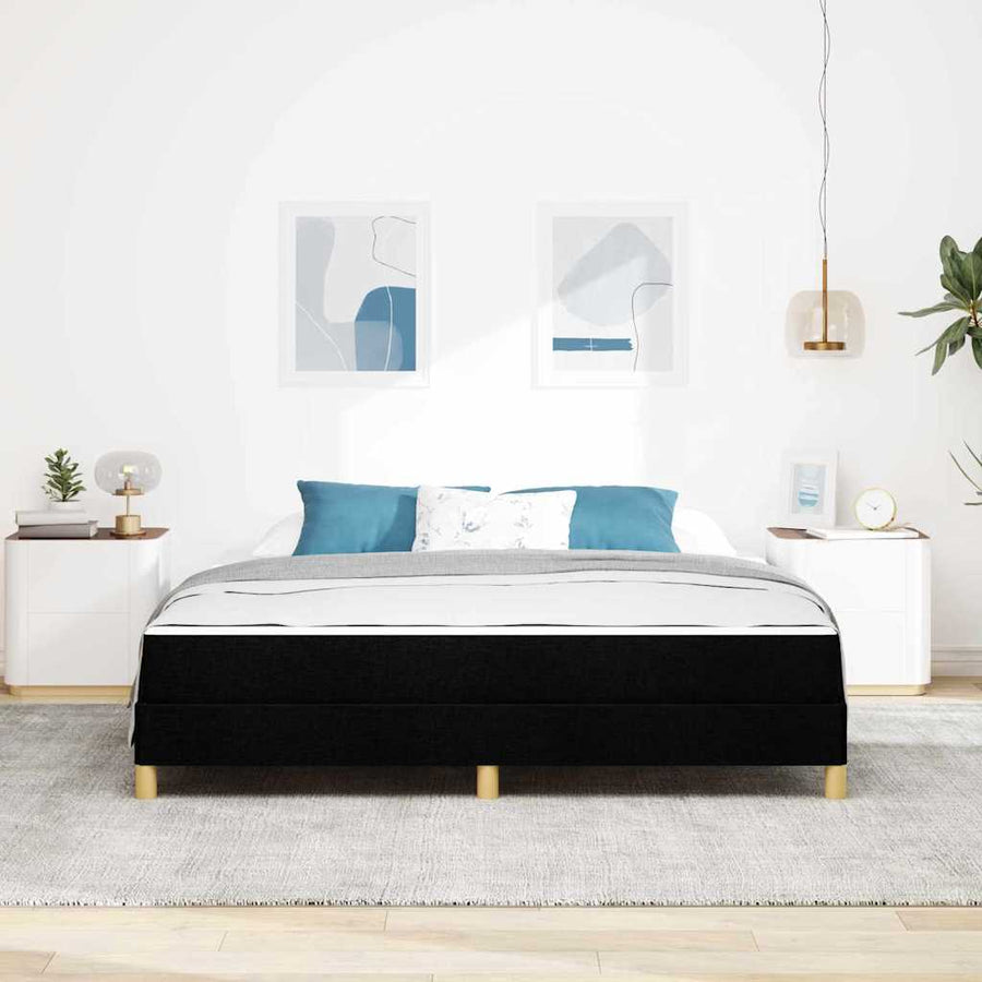 Boxspring bed Zwart, Bruin 180 x 200 cm Stof, Engineered Hout