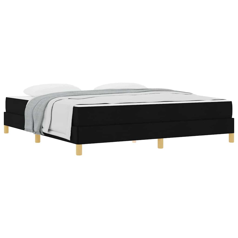 Boxspring bed Zwart, Bruin 180 x 200 cm Stof, Engineered Hout