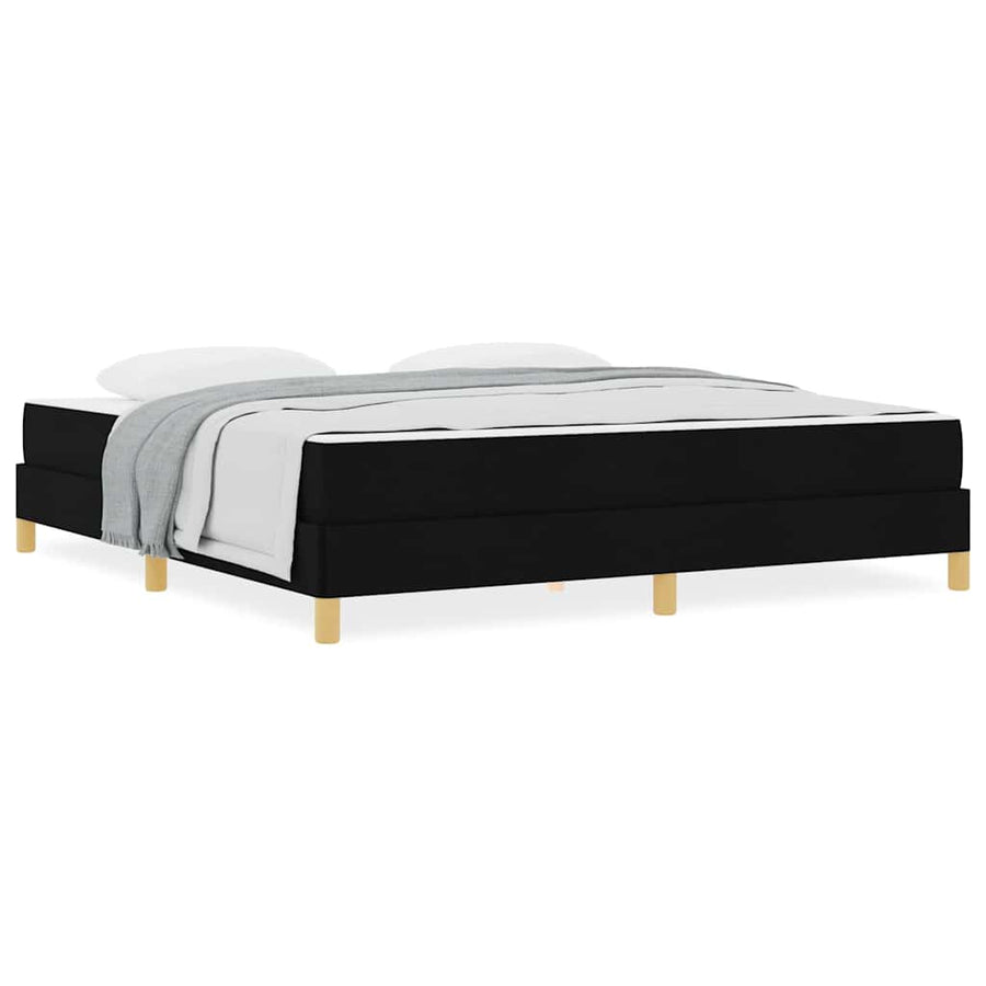 Boxspring bed Zwart, Bruin 180 x 200 cm Stof, Engineered Hout