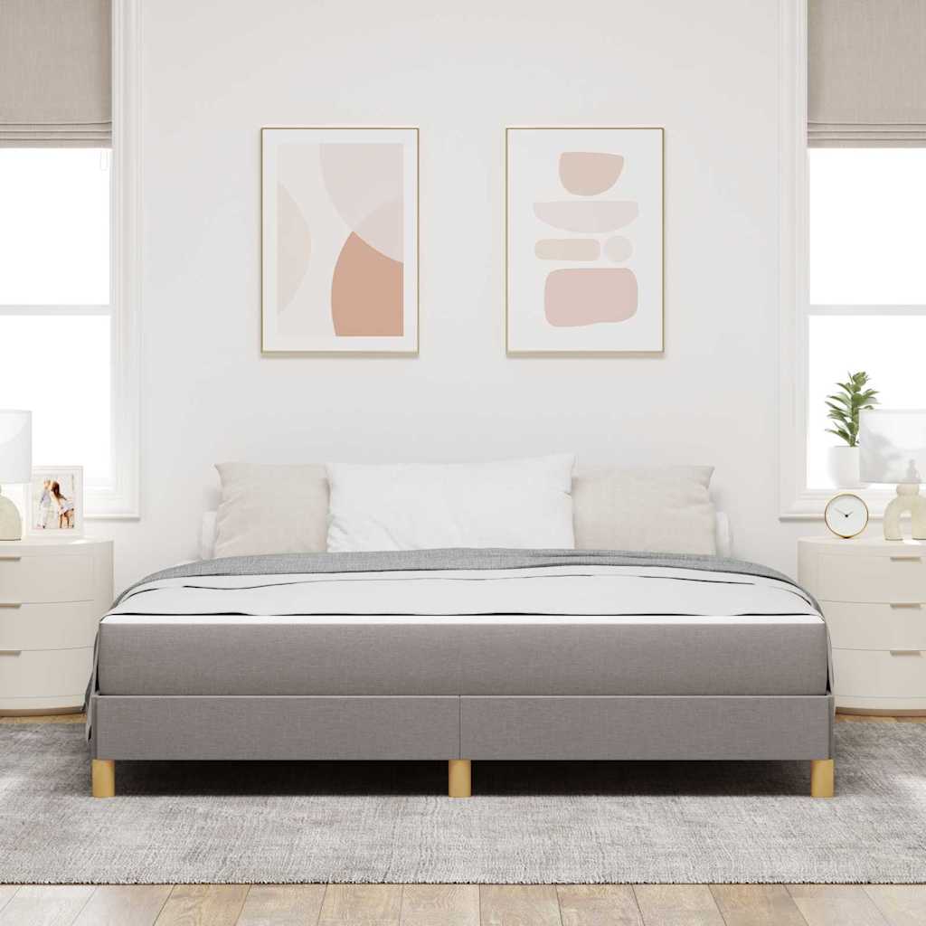 Boxspring bed Taupe, Bruin 180 x 200 cm Stof, Engineered Hout