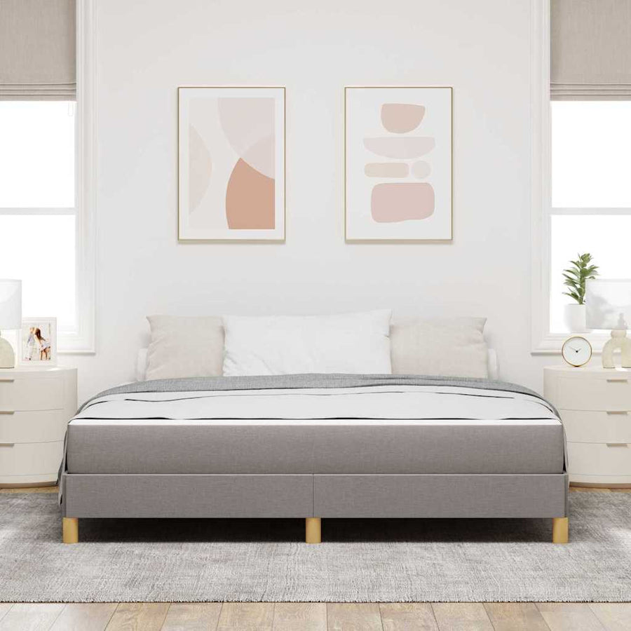 Boxspring bed Taupe, Bruin 180 x 200 cm Stof, Engineered Hout