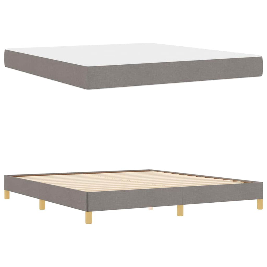 Boxspring bed Taupe, Bruin 180 x 200 cm Stof, Engineered Hout