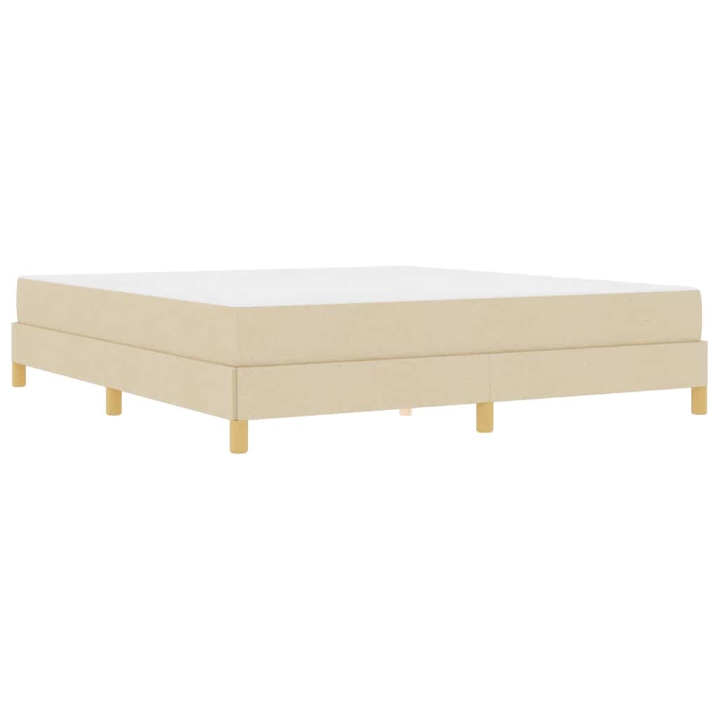 Boxspring bed Crème, Bruin 180 x 200 cm Stof, Engineered Hout