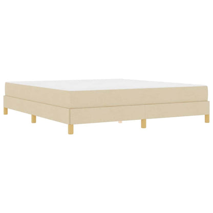 Boxspring bed Crème, Bruin 180 x 200 cm Stof, Engineered Hout
