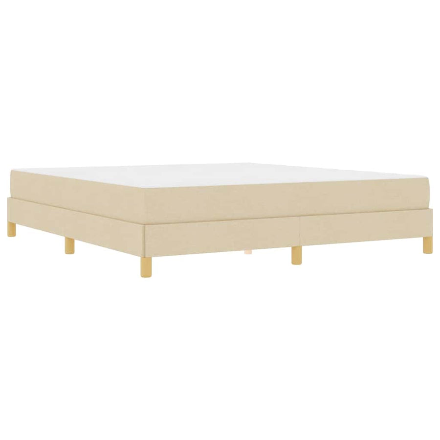 Boxspring bed Crème, Bruin 180 x 200 cm Stof, Engineered Hout