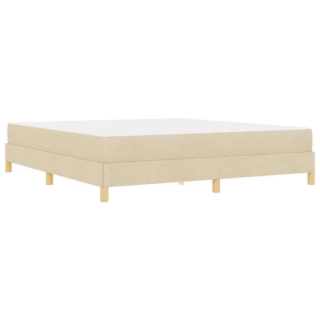 Boxspring bed Crème, Bruin 180 x 200 cm Stof, Engineered Hout