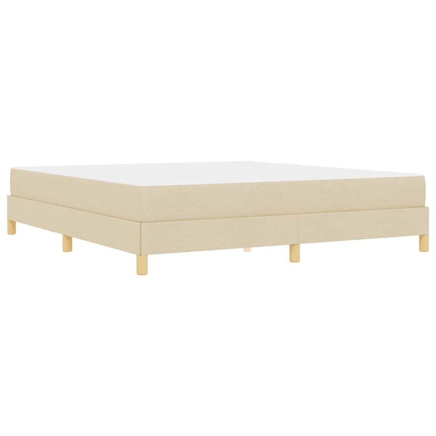 Boxspring bed Crème, Bruin 180 x 200 cm Stof, Engineered Hout