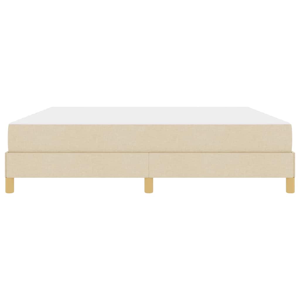 Boxspring bed Crème, Bruin 180 x 200 cm Stof, Engineered Hout