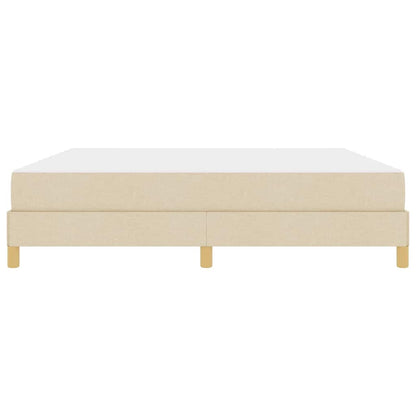 Boxspring bed Crème, Bruin 180 x 200 cm Stof, Engineered Hout