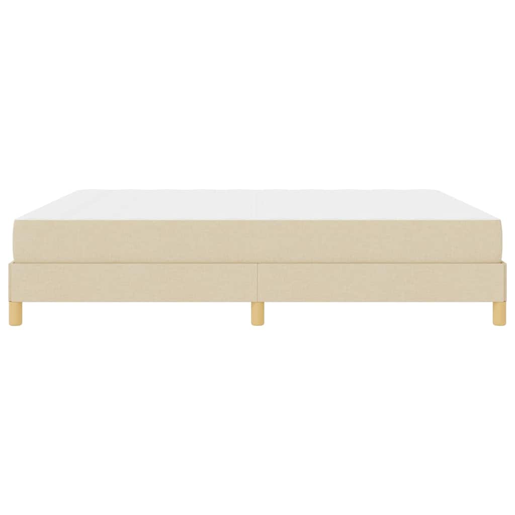 Boxspring bed Crème, Bruin 180 x 200 cm Stof, Engineered Hout