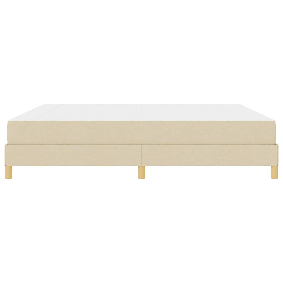 Boxspring bed Crème, Bruin 180 x 200 cm Stof, Engineered Hout