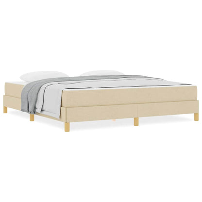 Boxspring bed Crème, Bruin 180 x 200 cm Stof, Engineered Hout