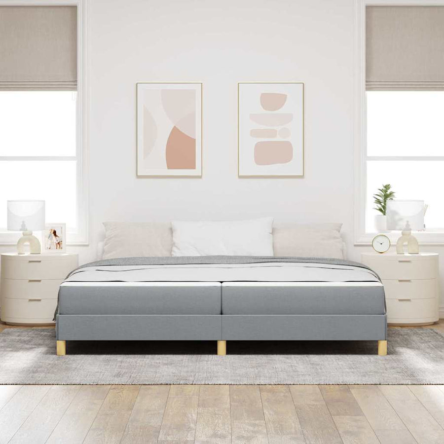 Boxspring bed Taupe, Bruin 200 x 200 cm Stof, Engineered Hout