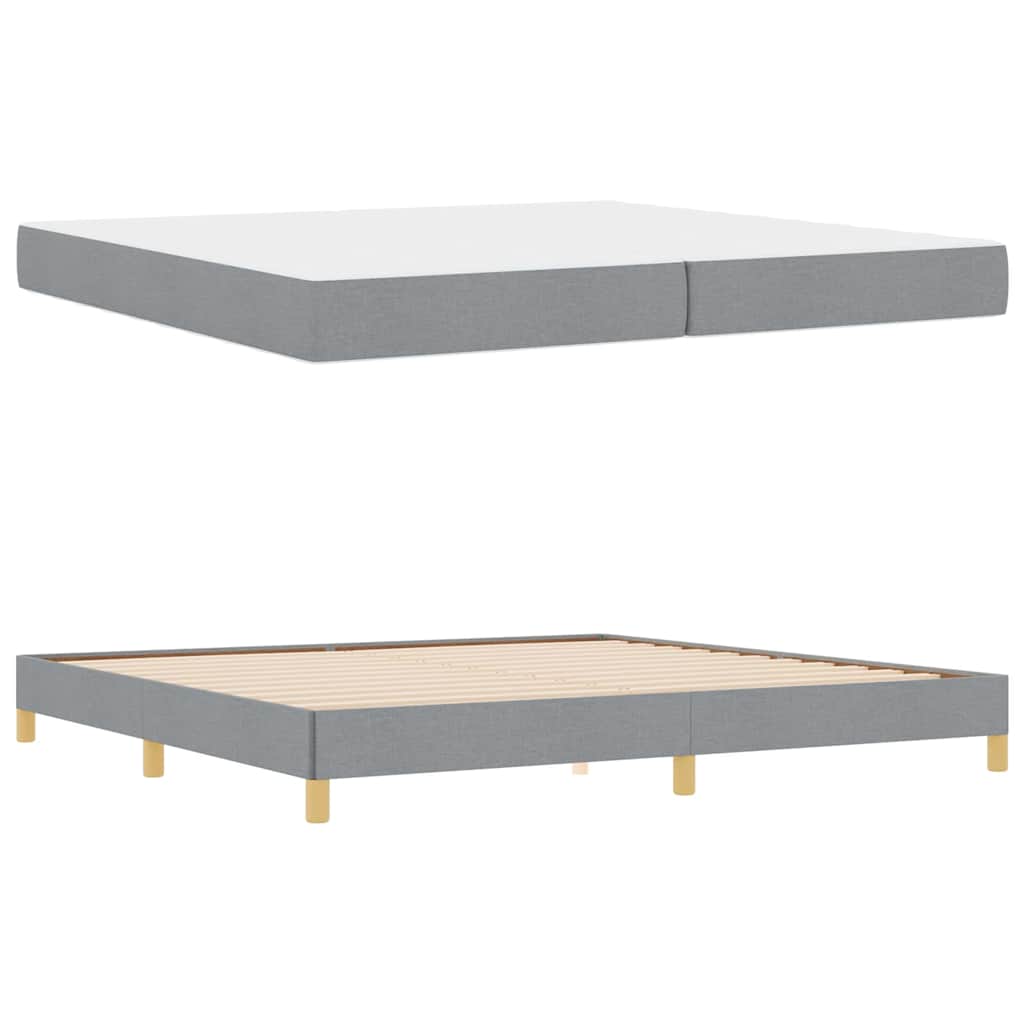 Boxspring bed Taupe, Bruin 200 x 200 cm Stof, Engineered Hout