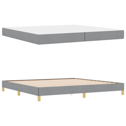 Boxspring bed Taupe, Bruin 200 x 200 cm Stof, Engineered Hout