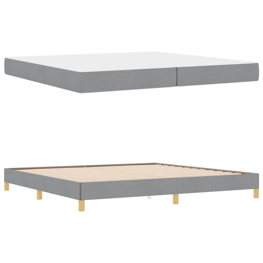 Boxspring bed Taupe, Bruin 200 x 200 cm Stof, Engineered Hout
