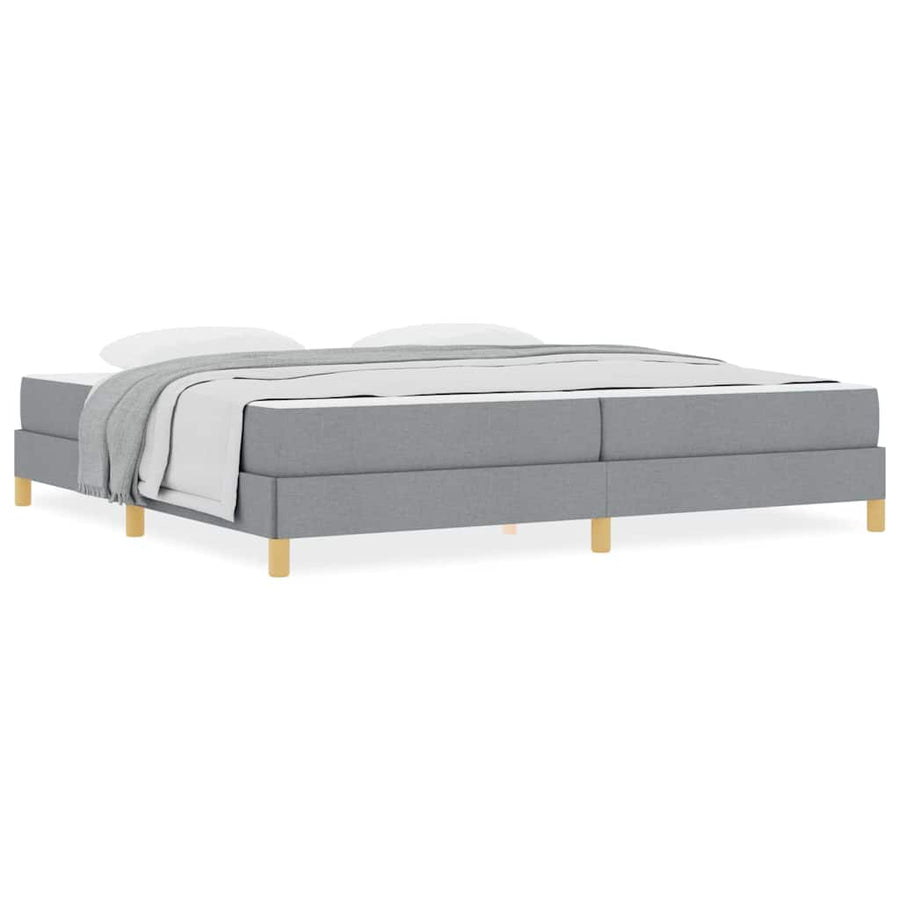 Boxspring bed Taupe, Bruin 200 x 200 cm Stof, Engineered Hout