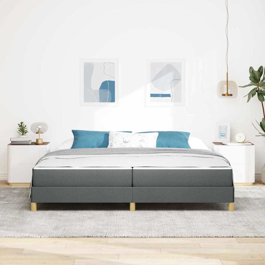 Boxspring bed Taupe, Bruin 200 x 200 cm Stof, Engineered Hout
