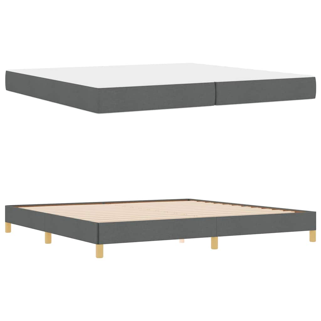 Boxspring bed Taupe, Bruin 200 x 200 cm Stof, Engineered Hout