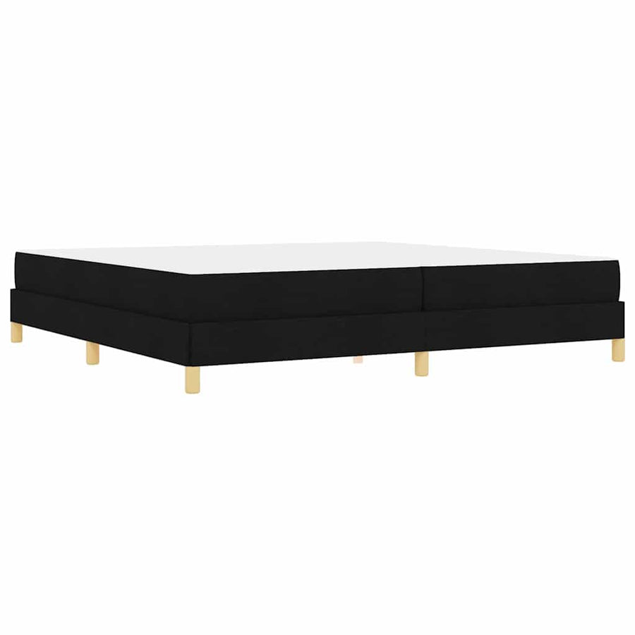 Boxspring bed Zwart, Bruin 200 x 200 cm Stof, Engineered Hout