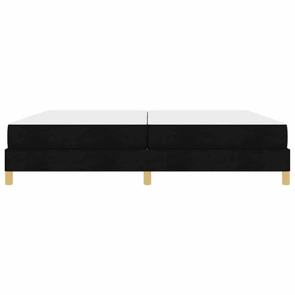 Boxspring bed Zwart, Bruin 200 x 200 cm Stof, Engineered Hout