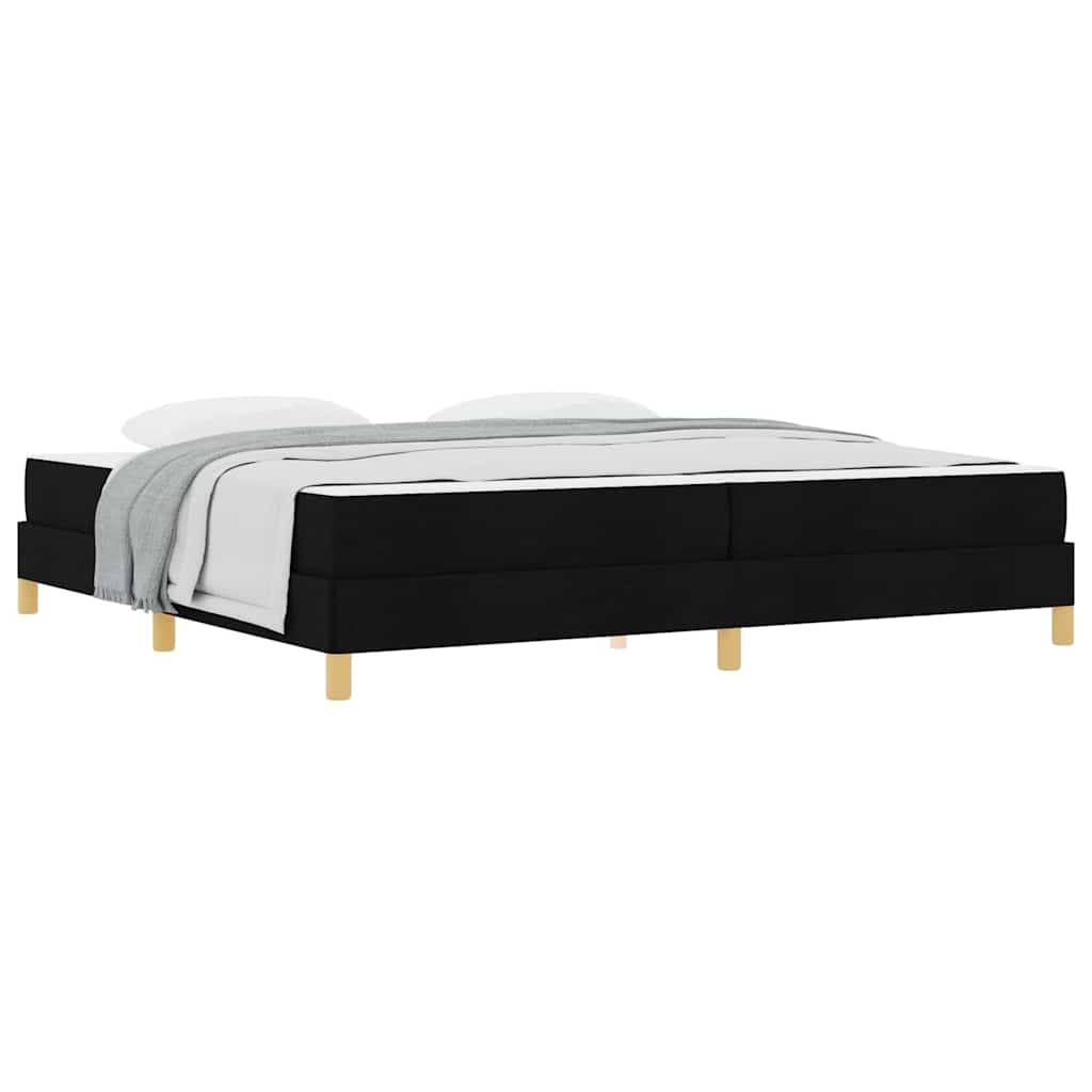 Boxspring bed Zwart, Bruin 200 x 200 cm Stof, Engineered Hout