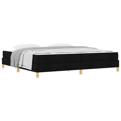 Boxspring bed Zwart, Bruin 200 x 200 cm Stof, Engineered Hout