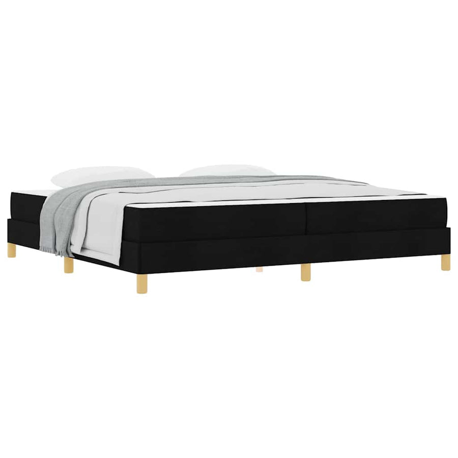 Boxspring bed Zwart, Bruin 200 x 200 cm Stof, Engineered Hout