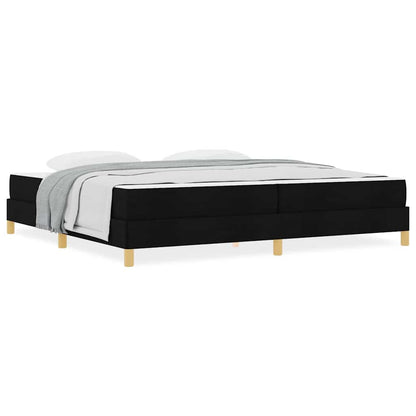 Boxspring bed Zwart, Bruin 200 x 200 cm Stof, Engineered Hout