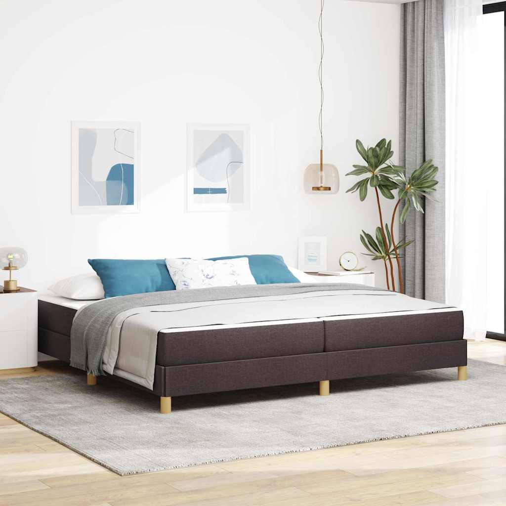 Boxspring bed Bruin 200 x 200 cm Stof, Engineered Hout