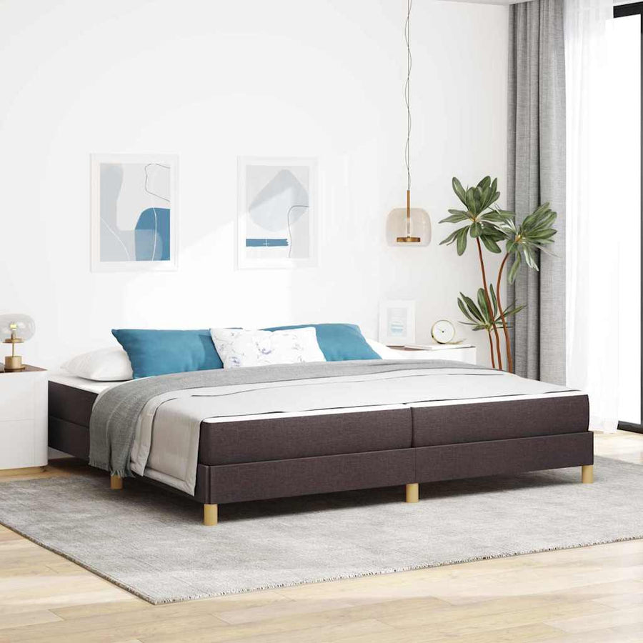 Boxspring bed Bruin 200 x 200 cm Stof, Engineered Hout