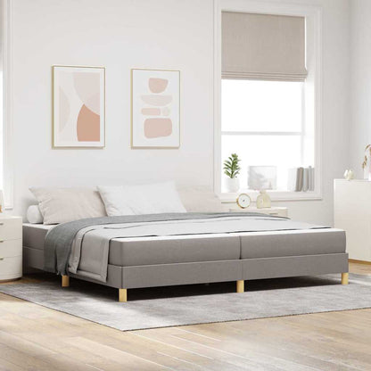Boxspring bed Taupe, Bruin 200 x 200 cm Stof, Engineered Hout