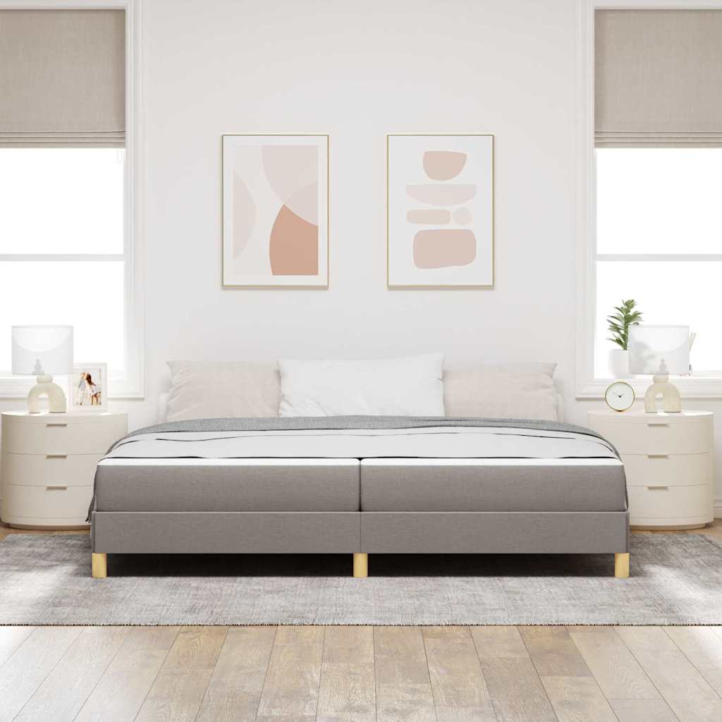 Boxspring bed Taupe, Bruin 200 x 200 cm Stof, Engineered Hout
