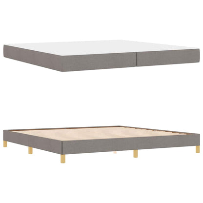 Boxspring bed Taupe, Bruin 200 x 200 cm Stof, Engineered Hout