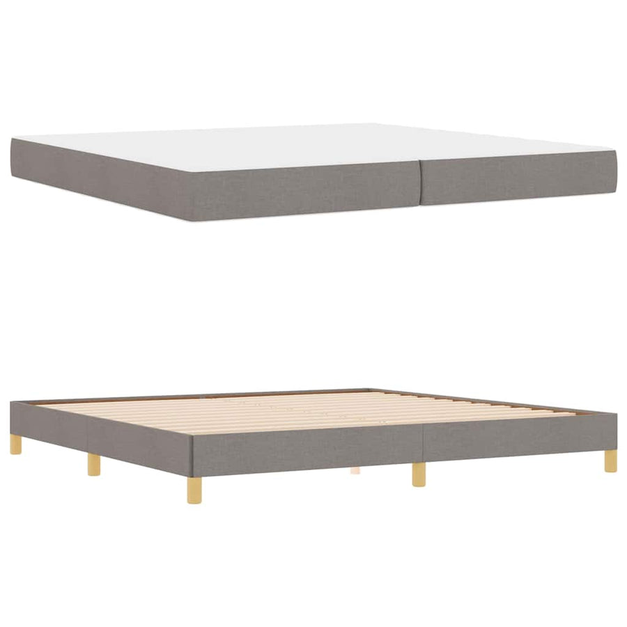 Boxspring bed Taupe, Bruin 200 x 200 cm Stof, Engineered Hout